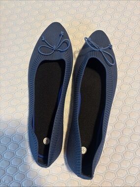 💛2 for $15! Women's Navy Knit Ballet Flats with Bow